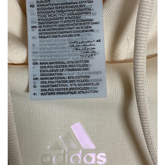 NEW Women’s Hoodie Adidas 3-Stripe Floral Crop Pullover Sweatshirt Jacket Top - Picture 8 of 9